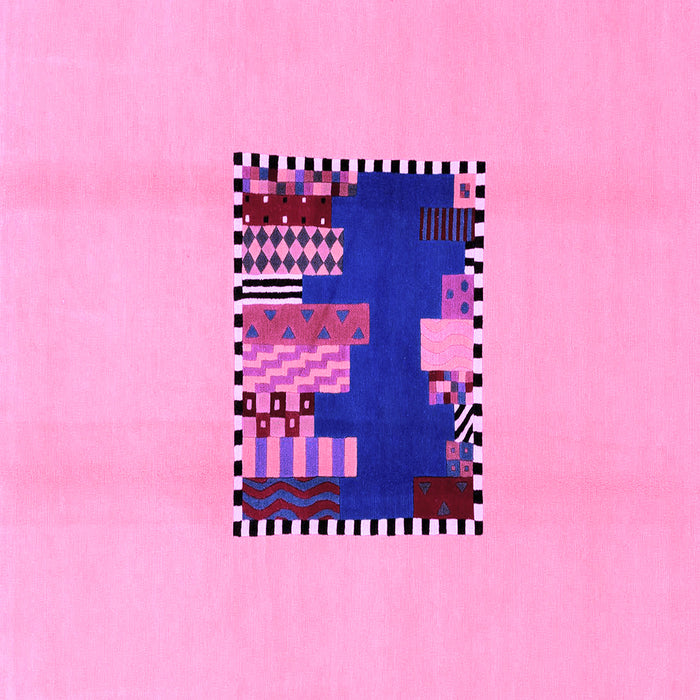 Square Abstract Purple Modern Rug, abs1911pur