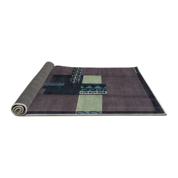 Sideview of Abstract Ash Gray Modern Rug, abs1912