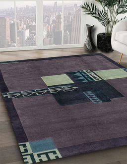 Machine Washable Abstract Ash Gray Rug in a Family Room, wshabs1912