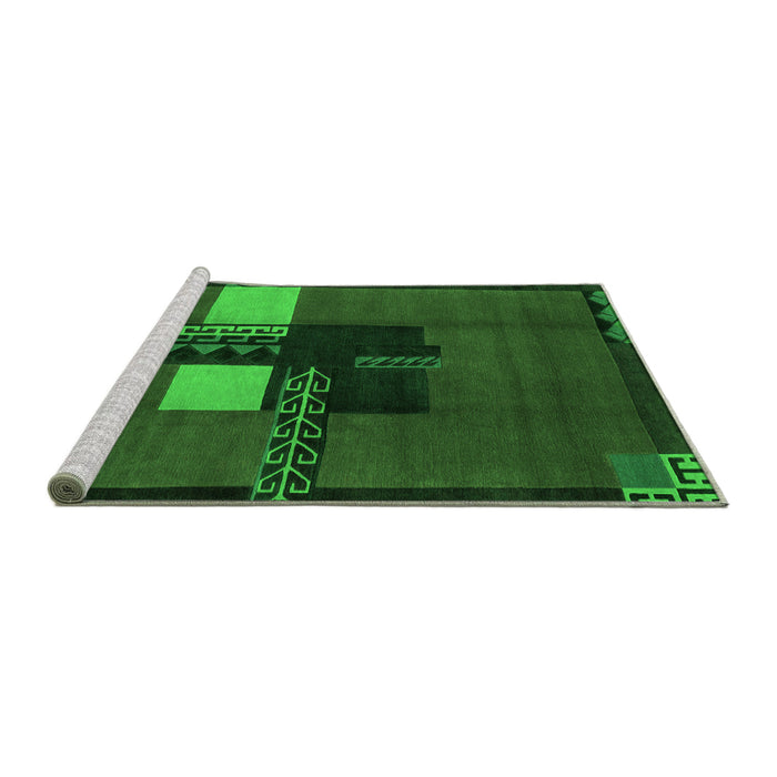 Sideview of Machine Washable Abstract Green Modern Area Rugs, wshabs1912grn