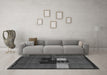 Machine Washable Abstract Gray Modern Rug in a Living Room,, wshabs1912gry