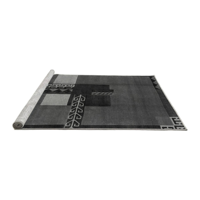 Sideview of Machine Washable Abstract Gray Modern Rug, wshabs1912gry