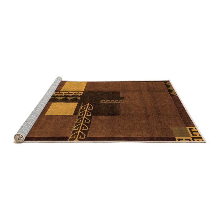 Sideview of Machine Washable Abstract Orange Modern Area Rugs, wshabs1912org
