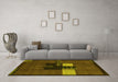 Machine Washable Abstract Yellow Modern Rug in a Living Room, wshabs1912yw