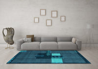 Machine Washable Abstract Light Blue Modern Rug, wshabs1912lblu