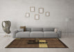 Machine Washable Abstract Brown Modern Rug in a Living Room,, wshabs1912brn