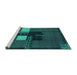 Sideview of Machine Washable Abstract Turquoise Modern Area Rugs, wshabs1912turq