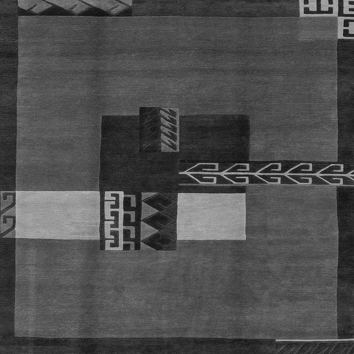 Square Machine Washable Abstract Gray Modern Rug, wshabs1912gry