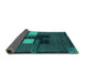 Sideview of Abstract Turquoise Modern Rug, abs1912turq