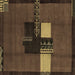 Square Abstract Brown Modern Rug, abs1912brn