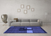 Machine Washable Abstract Blue Modern Rug, wshabs1912blu