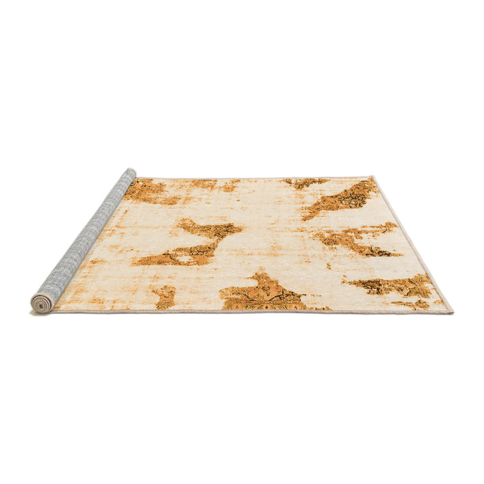 Sideview of Machine Washable Abstract Orange Modern Area Rugs, wshabs1913org