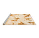 Sideview of Machine Washable Abstract Orange Modern Area Rugs, wshabs1913org