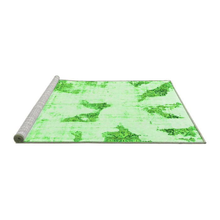 Sideview of Machine Washable Abstract Green Modern Area Rugs, wshabs1913grn