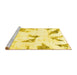 Sideview of Machine Washable Abstract Yellow Modern Rug, wshabs1913yw