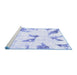 Sideview of Machine Washable Abstract Blue Modern Rug, wshabs1913blu