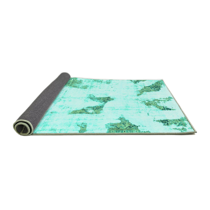 Sideview of Abstract Turquoise Modern Rug, abs1913turq