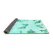 Sideview of Abstract Turquoise Modern Rug, abs1913turq