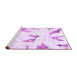 Sideview of Machine Washable Abstract Purple Modern Area Rugs, wshabs1913pur