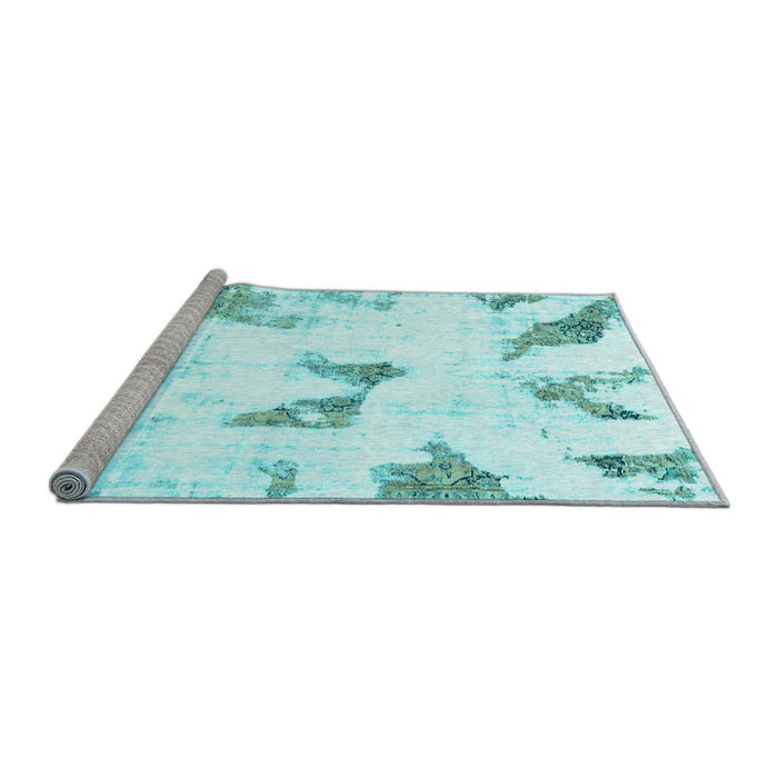 Sideview of Machine Washable Abstract Light Blue Modern Rug, wshabs1913lblu