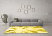 Machine Washable Abstract Yellow Modern Rug in a Living Room, wshabs1913yw