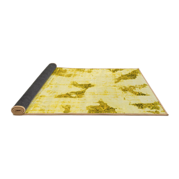 Sideview of Abstract Yellow Modern Rug, abs1913yw