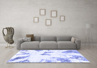 Machine Washable Abstract Blue Modern Rug, wshabs1913blu