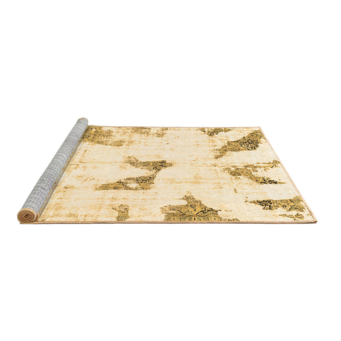 Sideview of Machine Washable Abstract Brown Modern Rug, wshabs1913brn