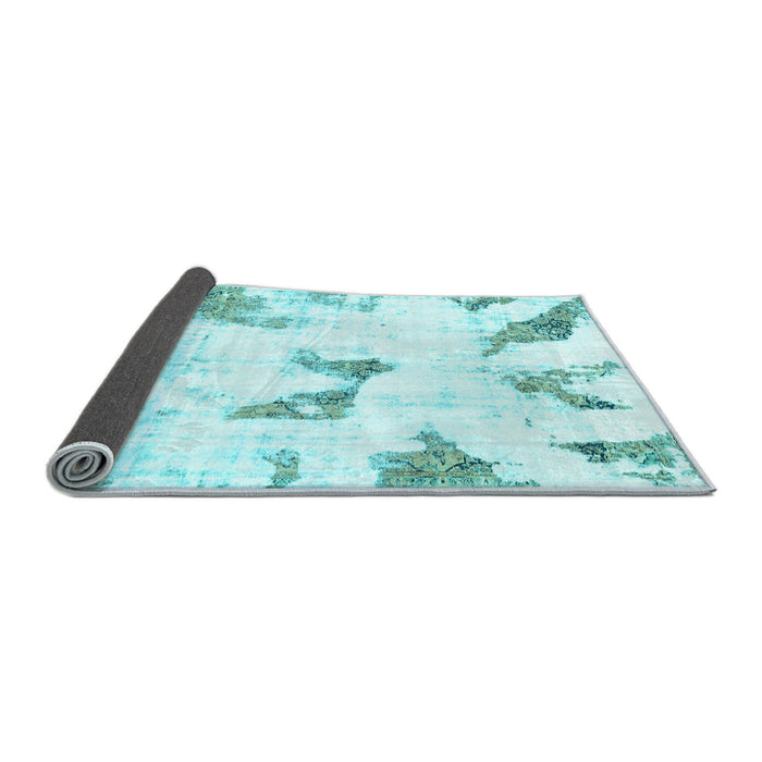 Sideview of Abstract Light Blue Modern Rug, abs1913lblu