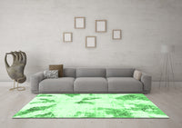 Machine Washable Abstract Emerald Green Modern Rug, wshabs1913emgrn