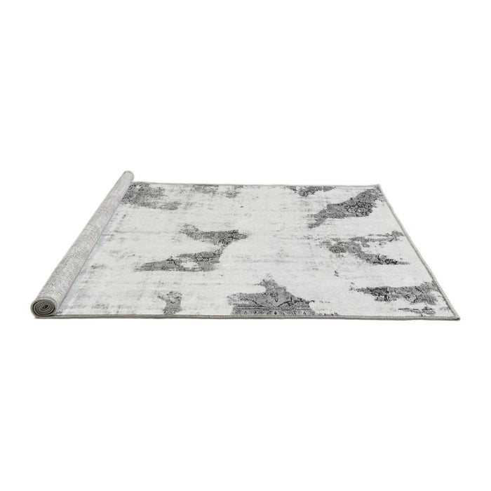Sideview of Machine Washable Abstract Gray Modern Rug, wshabs1913gry