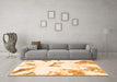 Machine Washable Abstract Orange Modern Area Rugs in a Living Room, wshabs1913org