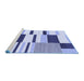 Sideview of Machine Washable Abstract Blue Modern Rug, wshabs1914blu