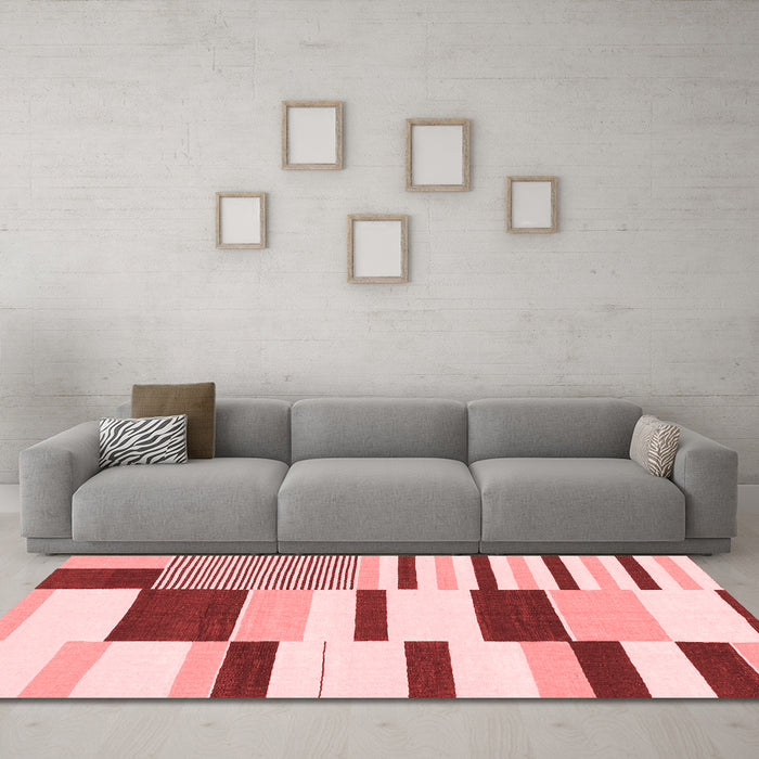 Modern Red Washable Rugs