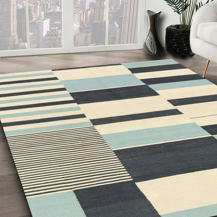 Machine Washable Abstract Vanilla Gold Rug in a Family Room, wshabs1914