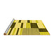 Sideview of Machine Washable Abstract Yellow Modern Rug, wshabs1914yw