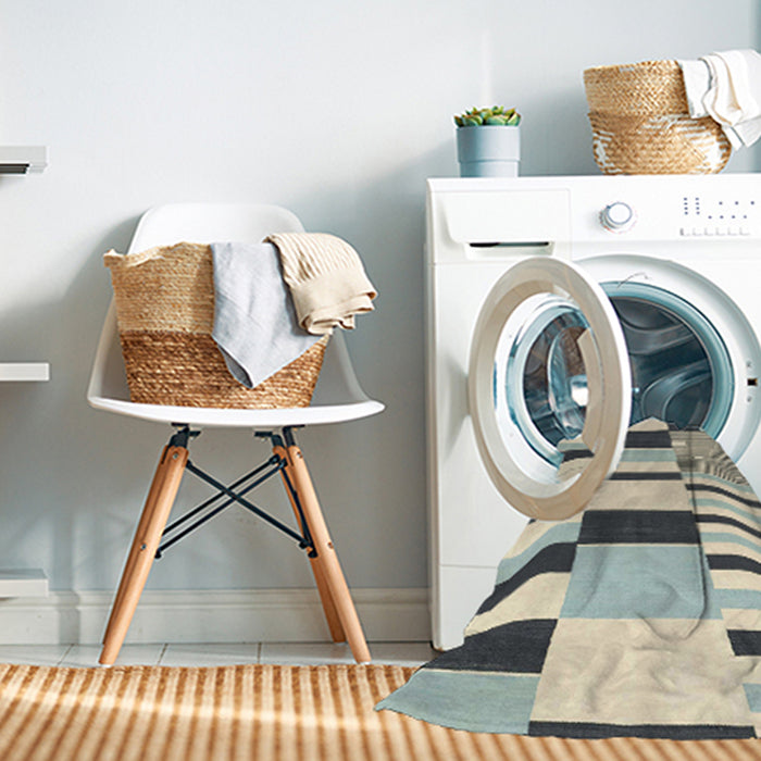 Machine Washable Abstract Vanilla Gold Rug in a Washing Machine, wshabs1914