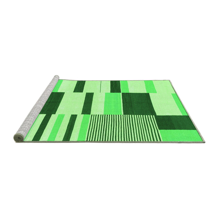 Sideview of Machine Washable Abstract Green Modern Area Rugs, wshabs1914grn