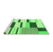 Sideview of Machine Washable Abstract Green Modern Area Rugs, wshabs1914grn