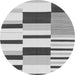 Round Machine Washable Abstract Gray Modern Rug, wshabs1914gry