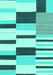 Machine Washable Abstract Turquoise Modern Area Rugs, wshabs1914turq