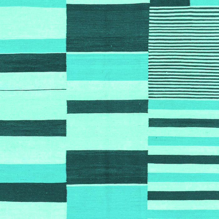 Machine Washable Abstract Turquoise Modern Area Rugs, wshabs1914turq