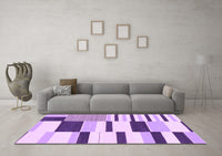 Machine Washable Abstract Purple Modern Rug, wshabs1914pur