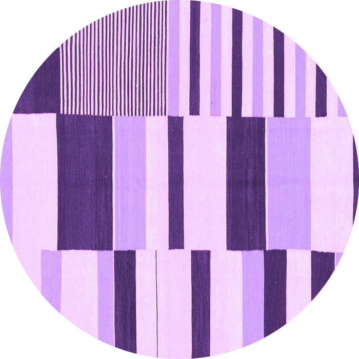 Round Abstract Purple Modern Rug, abs1914pur