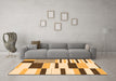 Machine Washable Abstract Orange Modern Area Rugs in a Living Room, wshabs1914org