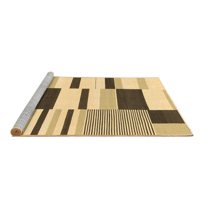 Sideview of Machine Washable Abstract Brown Modern Rug, wshabs1914brn