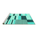 Sideview of Machine Washable Abstract Turquoise Modern Area Rugs, wshabs1914turq