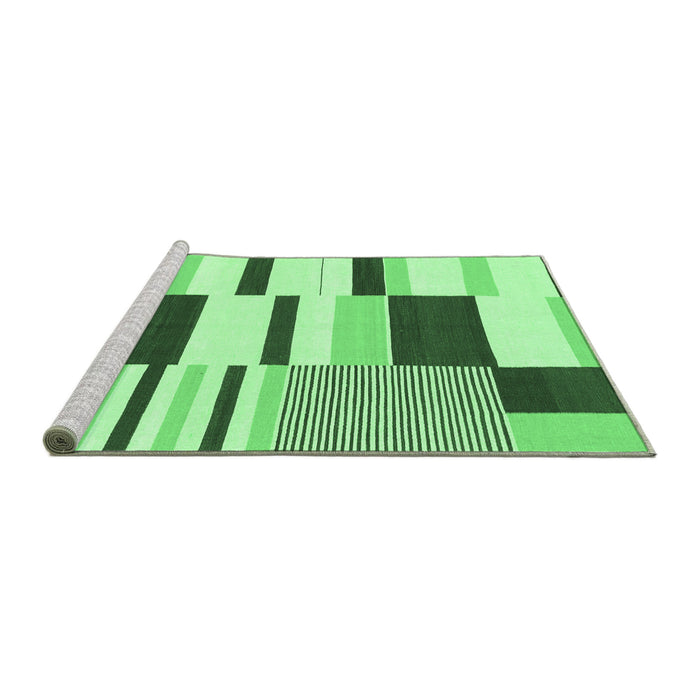 Sideview of Machine Washable Abstract Emerald Green Modern Area Rugs, wshabs1914emgrn