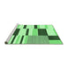 Sideview of Machine Washable Abstract Emerald Green Modern Area Rugs, wshabs1914emgrn