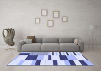 Machine Washable Abstract Blue Modern Rug, wshabs1914blu